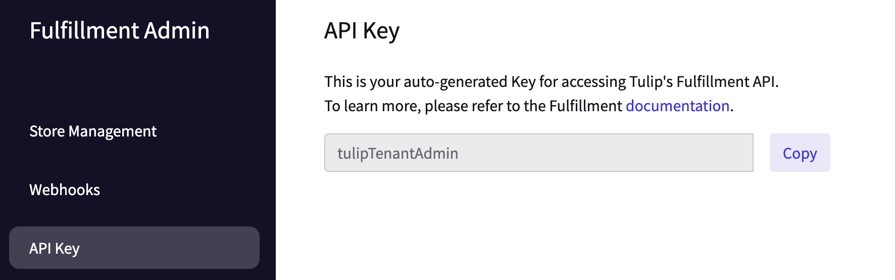 The API Key menu is open.